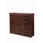Essentials 3 Door Shoe Cabinet in Dirty Oak