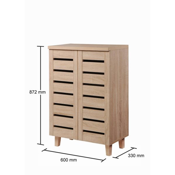 Essentials 2 Door Shoe Cabinet in Sonoma Oak - Image 2