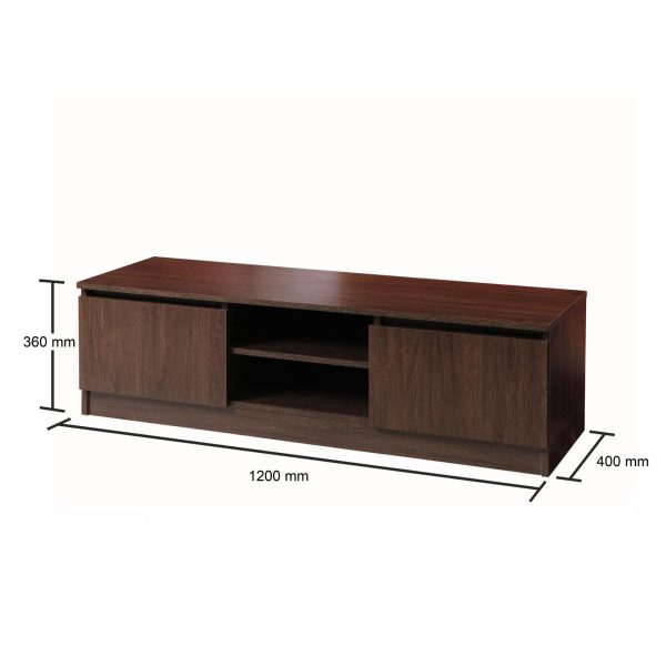 Essentials 120cm TV Cabinet in Dark Oak - Image 2