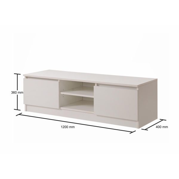 Essentials 120cm TV Cabinet in White - Image 2