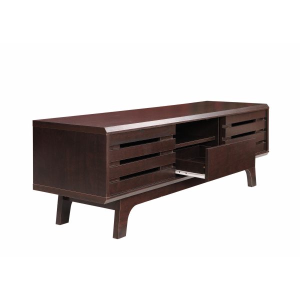 Essentials TV Cabinet with Sliding Doors in Wenge Dark Oak - Image 5