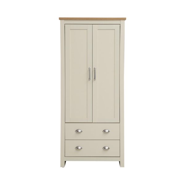 Lisbon 2 Door Wardrobe 2 Drawers in Cream and cascading Oak - Image 2