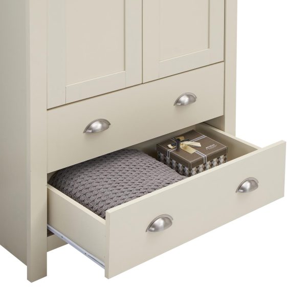 Lisbon 2 Door Wardrobe 2 Drawers in Cream and cascading Oak - Image 5