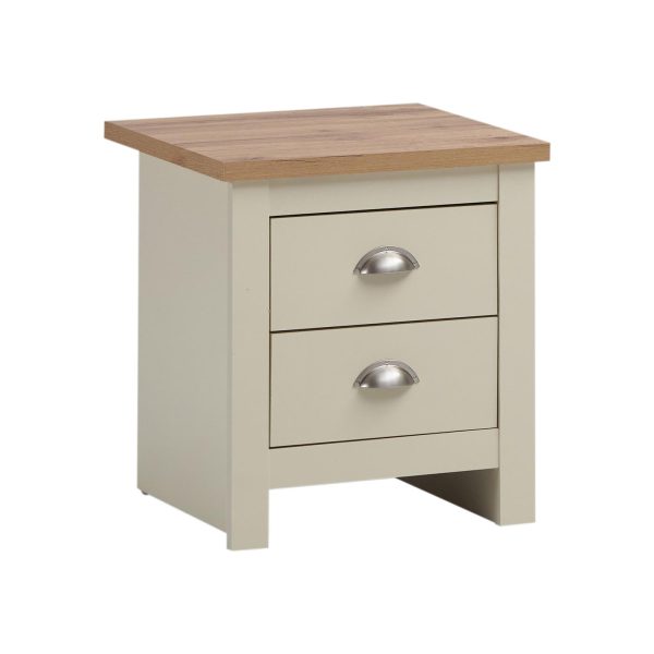 Lisbon 2 Piece Set (3+4 Chest, 2 Drw Bedside) Cream and Oak - Image 10