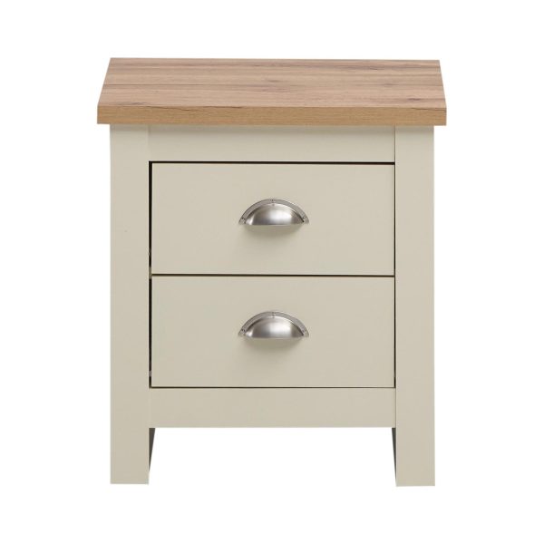 Lisbon 2 Piece Set (3+4 Chest, 2 Drw Bedside) Cream and Oak - Image 11