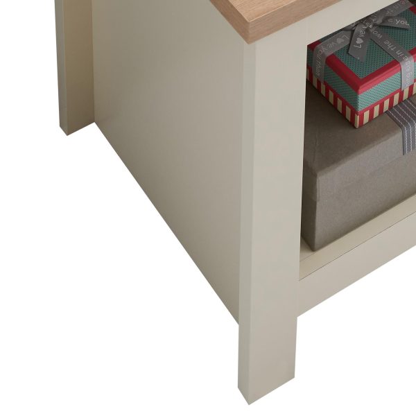 Lisbon Lamp Side Table in Cream and Oak - Image 3