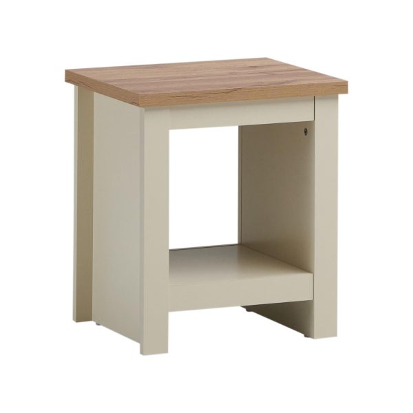 Lisbon Lamp Side Table in Cream and Oak - Image 6