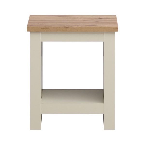 Lisbon Lamp Side Table in Cream and Oak - Image 7