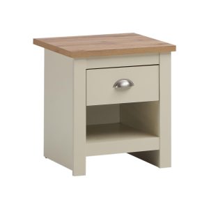 Lisbon Nightstand with 1 Drawer in Cream and Oak