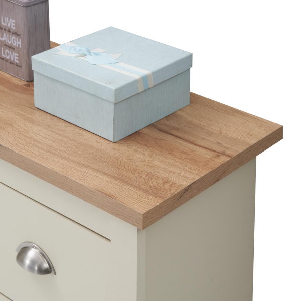 Lisbon Chest of 4 Drawers in Cream and cascading Oak - Image 7