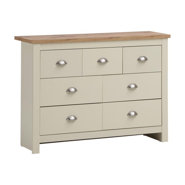 Lisbon 2 Piece Set (3+4 Chest, 2 Drw Bedside) Cream and Oak - Image 4