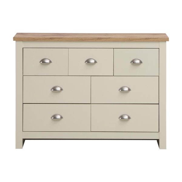 Lisbon 2 Piece Set (3+4 Chest, 2 Drw Bedside) Cream and Oak - Image 3