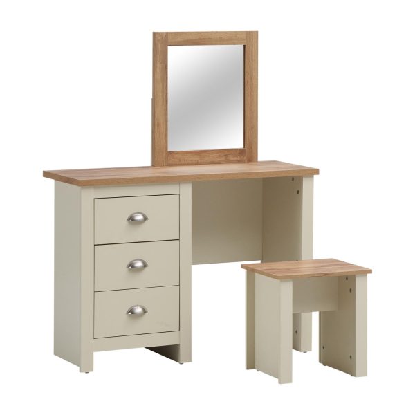 Lisbon Dressing Table Set in Cream and cascading Oak