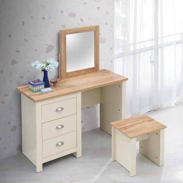 Lisbon Dressing Table Set in Cream and cascading Oak - Image 8