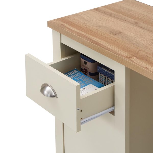 Lisbon 5 Drawer Desk in Oak and Cream - Image 6