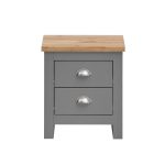 Lisbon Nightstand with 2 Drawers in Light Grey and Oak