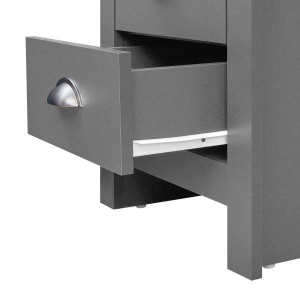 Lisbon Nightstand with 2 Drawers in Light Grey and Oak - Image 6