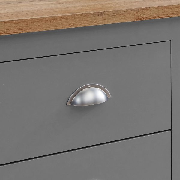 Lisbon Nightstand with 2 Drawers in Light Grey and Oak - Image 7