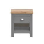 Lisbon Nightstand with 1 Drawer in Light Grey and Oak