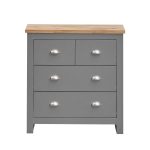 Lisbon Chest of 4 Drawers in Grey and Oak