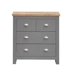 Lisbon Chest of 4 Drawers in Grey and Oak