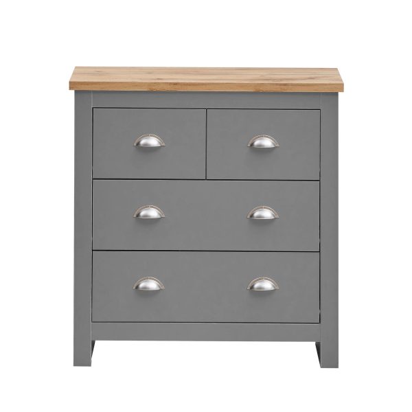 Lisbon Chest of 4 Drawers in Grey and Oak