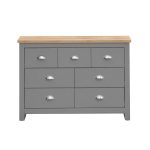 Lisbon Chest of 7 Drawers in Grey and Oak