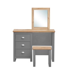 Lisbon Dressing Table 3 Drawer Set in Grey and Oak