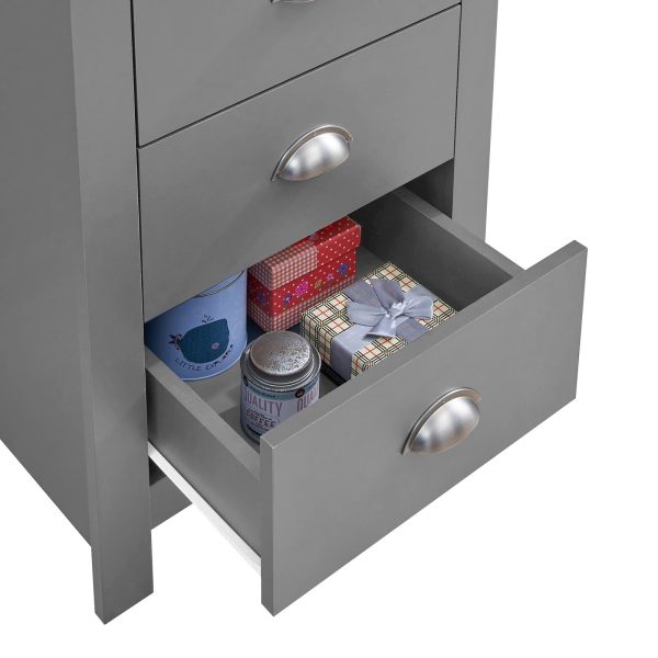 Lisbon Dressing Table 3 Drawer Set in Grey and Oak - Image 3