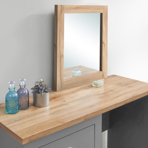 Lisbon Dressing Table 3 Drawer Set in Grey and Oak - Image 5