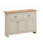 Lisbon Sideboard with 3 Doors 2 Drawers in Cream and Oak