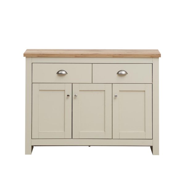 Lisbon Sideboard with 3 Doors 2 Drawers in Cream and Oak - Image 2