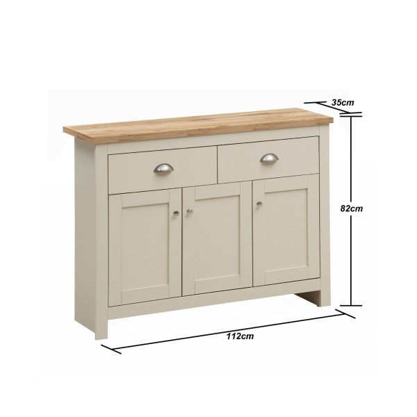 Lisbon Sideboard with 3 Doors 2 Drawers in Cream and Oak - Image 8