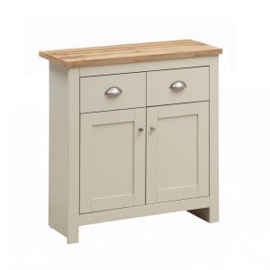 Lisbon Sideboard with 2 Doors & 2 Drawers in Cream and cascading Oak