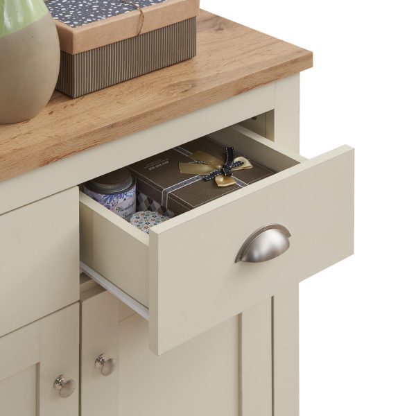 Lisbon Sideboard with 2 Doors & 2 Drawers in Cream and cascading Oak - Image 4