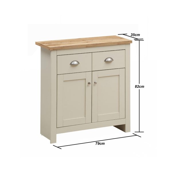 Lisbon Sideboard with 2 Doors & 2 Drawers in Cream and cascading Oak - Image 8