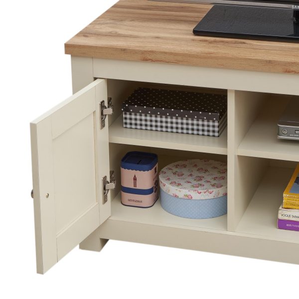 Lisbon TV Unit 2 Doors 1 Shelf in Cream and Oak - Image 9