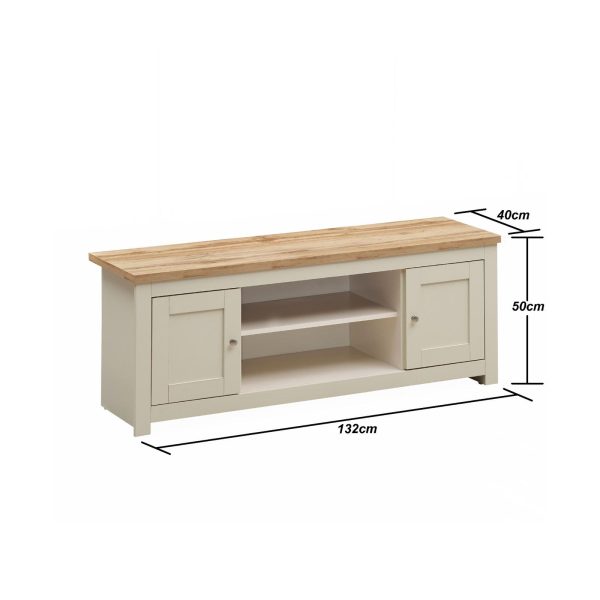 Lisbon TV Unit 2 Doors 1 Shelf in Cream and Oak - Image 11