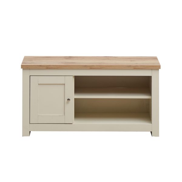 Lisbon TV Unit 1 Door 1 Shelf in Cream and Oak - Image 2