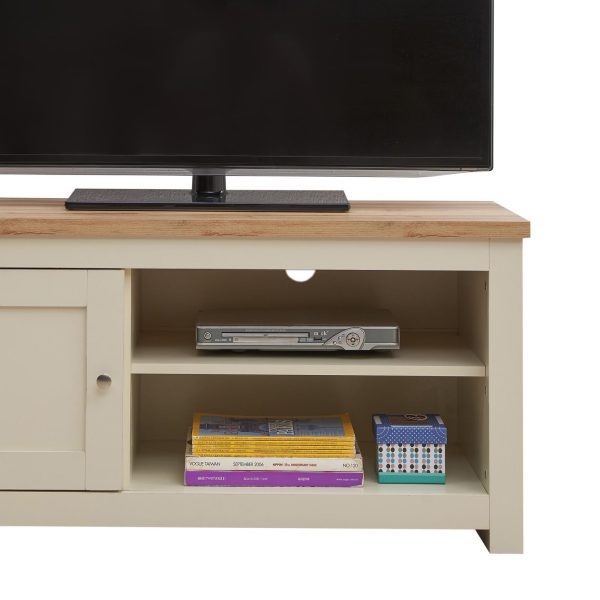 Lisbon TV Unit 1 Door 1 Shelf in Cream and Oak - Image 4