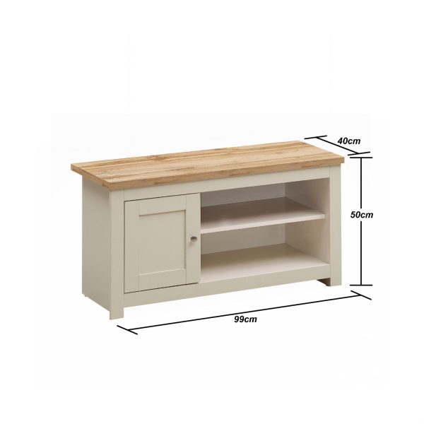 Lisbon TV Unit 1 Door 1 Shelf in Cream and Oak - Image 5