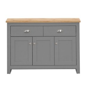 Lisbon Sideboard with 3 Doors & 2 Drawers in Grey and Oak