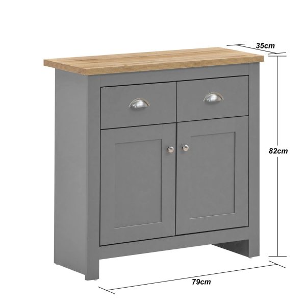 Lisbon Sideboard with 2 Doors & 2 Drawers in Grey and Oak - Image 2