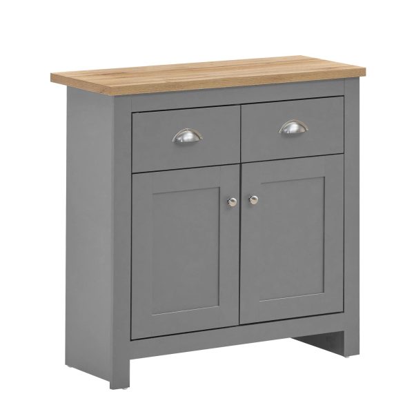 Lisbon Sideboard with 2 Doors & 2 Drawers in Grey and Oak - Image 6