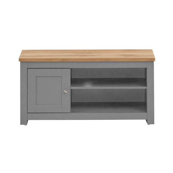 Lisbon TV Unit 1 Door 1 Shelf in Light Grey and Oak