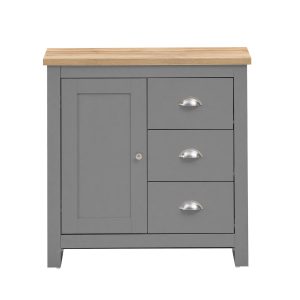 Lisbon Sideboard with 1 Door & 3 Drawers in Grey and Oak