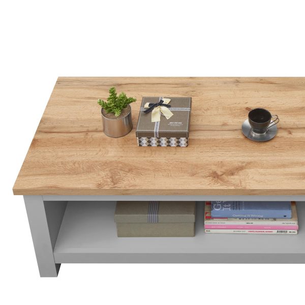 Lisbon Coffee Table in Light Grey and Oak - Image 3