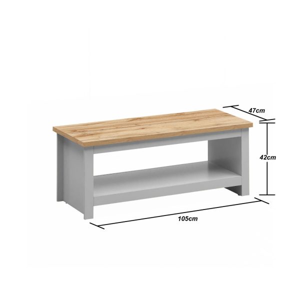 Lisbon Coffee Table in Light Grey and Oak - Image 4