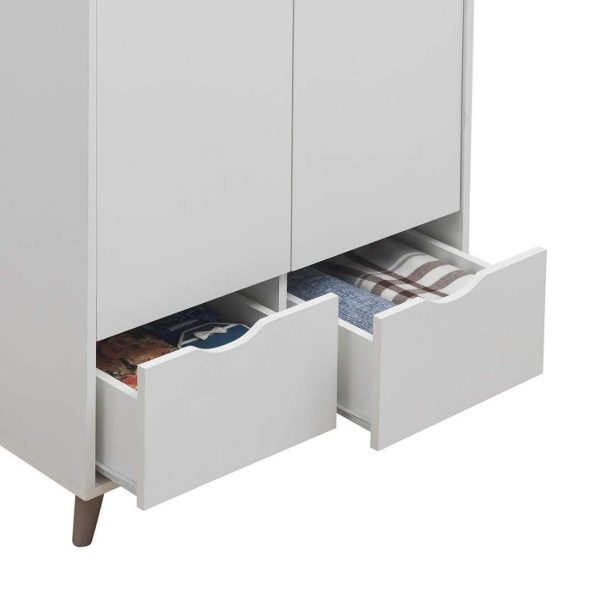 Pulford 2 Door Wardrobe with 2 Drawers in White - Image 2