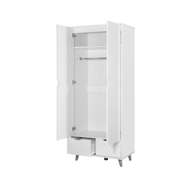 Pulford 2 Door Wardrobe with 2 Drawers in White - Image 7